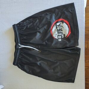 Men's Black Graphic Athletic Shorts